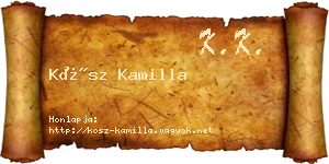 Kósz Kamilla névjegykártya